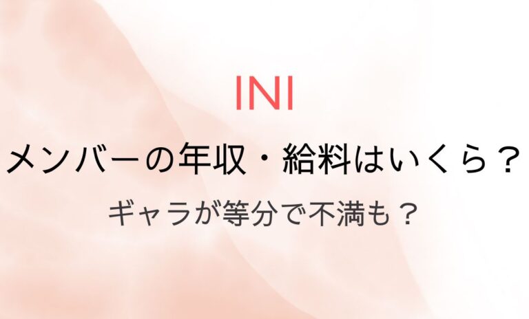 INIメンバーの年収・給料はいくら？ギャラが等分で不満も？